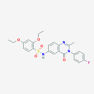 molecular formula C25H24FN3O5S B6575755 2,4-diethoxy-N-[3-(4-fluorophenyl)-2-methyl-4-oxo-3,4-dihydroquinazolin-6-yl]benzene-1-sulfonamide CAS No. 1105239-20-0