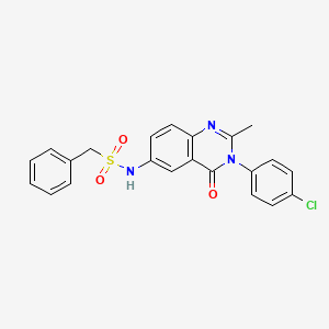 molecular formula C22H18ClN3O3S B6575762 N-[3-(4-chlorophenyl)-2-methyl-4-oxo-3,4-dihydroquinazolin-6-yl]-1-phenylmethanesulfonamide CAS No. 1105239-44-8