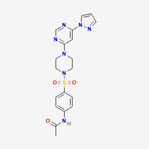 molecular formula C19H21N7O3S B6575779 N-[4-({4-[6-(1H-pyrazol-1-yl)pyrimidin-4-yl]piperazin-1-yl}sulfonyl)phenyl]acetamide CAS No. 1170513-35-5