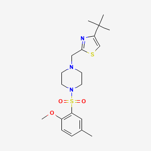 molecular formula C20H29N3O3S2 B6575809 1-[(4-tert-butyl-1,3-thiazol-2-yl)methyl]-4-(2-methoxy-5-methylbenzenesulfonyl)piperazine CAS No. 1105236-69-8