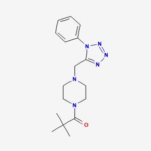 2,2-dimethyl-1-{4-[(1-phenyl-1H-1,2,3,4-tetrazol-5-yl)methyl]piperazin-1-yl}propan-1-one