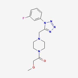 molecular formula C15H19FN6O2 B6575839 1-(4-{[1-(3-fluorophenyl)-1H-1,2,3,4-tetrazol-5-yl]methyl}piperazin-1-yl)-2-methoxyethan-1-one CAS No. 1049363-19-0