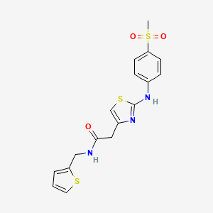 molecular formula C17H17N3O3S3 B6575856 2-{2-[(4-methanesulfonylphenyl)amino]-1,3-thiazol-4-yl}-N-[(thiophen-2-yl)methyl]acetamide CAS No. 1171404-68-4