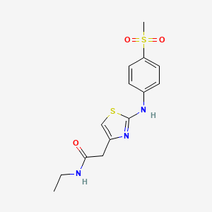 molecular formula C14H17N3O3S2 B6575863 N-ethyl-2-{2-[(4-methanesulfonylphenyl)amino]-1,3-thiazol-4-yl}acetamide CAS No. 1172819-34-9