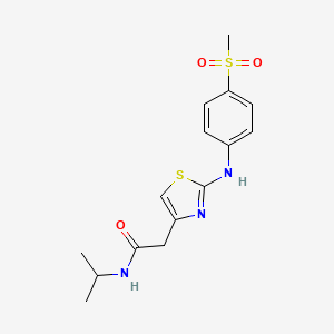 molecular formula C15H19N3O3S2 B6575866 2-{2-[(4-methanesulfonylphenyl)amino]-1,3-thiazol-4-yl}-N-(propan-2-yl)acetamide CAS No. 1171534-59-0