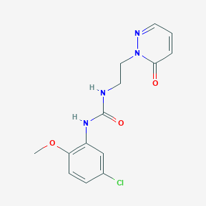 molecular formula C14H15ClN4O3 B6575875 1-(5-chloro-2-methoxyphenyl)-3-[2-(6-oxo-1,6-dihydropyridazin-1-yl)ethyl]urea CAS No. 1173042-15-3