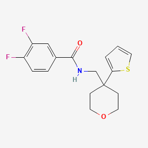 3,4-difluoro-N-{[4-(thiophen-2-yl)oxan-4-yl]methyl}benzamide