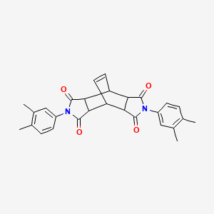 molecular formula C28H26N2O4 B6575926 4,10-bis(3,4-dimethylphenyl)-4,10-diazatetracyclo[5.5.2.0^{2,6}.0^{8,12}]tetradec-13-ene-3,5,9,11-tetrone CAS No. 296261-81-9