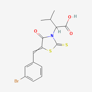 2-[(5Z)-5-[(3-bromophenyl)methylidene]-4-oxo-2-sulfanylidene-1,3-thiazolidin-3-yl]-3-methylbutanoic acid