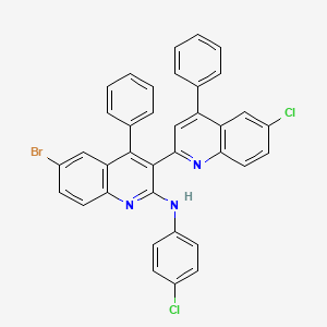 molecular formula C36H22BrCl2N3 B6575987 6'-bromo-6-chloro-N-(4-chlorophenyl)-4,4'-diphenyl-[2,3'-biquinoline]-2'-amine CAS No. 352435-06-4