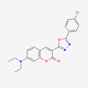 molecular formula C21H18BrN3O3 B6575993 3-[5-(4-bromophenyl)-1,3,4-oxadiazol-2-yl]-7-(diethylamino)-2H-chromen-2-one CAS No. 333773-11-8