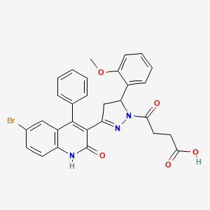 molecular formula C29H24BrN3O5 B6576039 4-[3-(6-bromo-2-oxo-4-phenyl-1,2-dihydroquinolin-3-yl)-5-(2-methoxyphenyl)-4,5-dihydro-1H-pyrazol-1-yl]-4-oxobutanoic acid CAS No. 337932-44-2