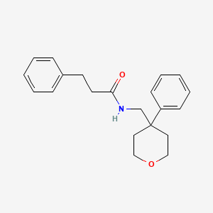 molecular formula C21H25NO2 B6576047 3-phenyl-N-[(4-phenyloxan-4-yl)methyl]propanamide CAS No. 376371-41-4