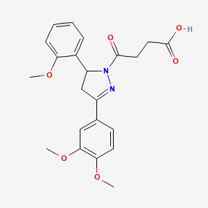 molecular formula C22H24N2O6 B6576063 4-[3-(3,4-dimethoxyphenyl)-5-(2-methoxyphenyl)-4,5-dihydro-1H-pyrazol-1-yl]-4-oxobutanoic acid CAS No. 6194-71-4