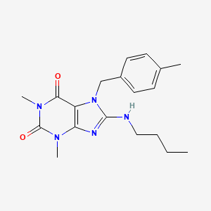 molecular formula C19H25N5O2 B6576084 8-(butylamino)-1,3-dimethyl-7-[(4-methylphenyl)methyl]-2,3,6,7-tetrahydro-1H-purine-2,6-dione CAS No. 359901-79-4