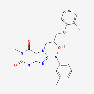 molecular formula C24H27N5O4 B6576106 7-[2-hydroxy-3-(2-methylphenoxy)propyl]-1,3-dimethyl-8-[(3-methylphenyl)amino]-2,3,6,7-tetrahydro-1H-purine-2,6-dione CAS No. 510717-26-7