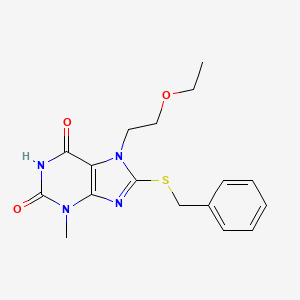molecular formula C17H20N4O3S B6576130 8-(benzylsulfanyl)-7-(2-ethoxyethyl)-3-methyl-2,3,6,7-tetrahydro-1H-purine-2,6-dione CAS No. 442864-54-2