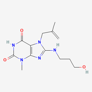 molecular formula C13H19N5O3 B6576134 8-[(3-hydroxypropyl)amino]-3-methyl-7-(2-methylprop-2-en-1-yl)-2,3,6,7-tetrahydro-1H-purine-2,6-dione CAS No. 625822-52-8