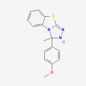 3-(4-methoxyphenyl)-3-methyl-7-thia-2,4,5-triazatricyclo[6.4.0.0^{2,6}]dodeca-1(8),5,9,11-tetraene