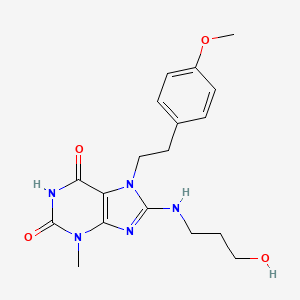 molecular formula C18H23N5O4 B6576183 8-[(3-hydroxypropyl)amino]-7-[2-(4-methoxyphenyl)ethyl]-3-methyl-2,3,6,7-tetrahydro-1H-purine-2,6-dione CAS No. 850228-17-0