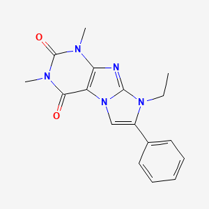 molecular formula C17H17N5O2 B6576207 8-ethyl-1,3-dimethyl-7-phenyl-1H,2H,3H,4H,8H-imidazo[1,2-g]purine-2,4-dione CAS No. 31488-16-1