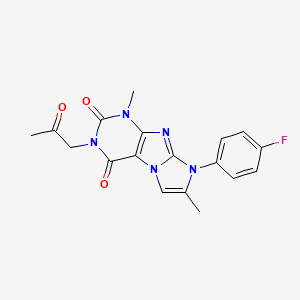 molecular formula C18H16FN5O3 B6576217 8-(4-fluorophenyl)-1,7-dimethyl-3-(2-oxopropyl)-1H,2H,3H,4H,8H-imidazo[1,2-g]purine-2,4-dione CAS No. 876669-97-5
