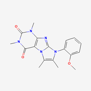 molecular formula C18H19N5O3 B6576236 8-(2-methoxyphenyl)-1,3,6,7-tetramethyl-1H,2H,3H,4H,8H-imidazo[1,2-g]purine-2,4-dione CAS No. 878441-25-9