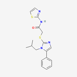 molecular formula C18H20N4OS2 B6576237 2-{[1-(2-methylpropyl)-5-phenyl-1H-imidazol-2-yl]sulfanyl}-N-(1,3-thiazol-2-yl)acetamide CAS No. 1207019-90-6