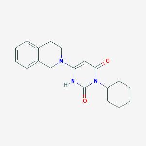molecular formula C19H23N3O2 B6576252 3-cyclohexyl-6-(1,2,3,4-tetrahydroisoquinolin-2-yl)-1,2,3,4-tetrahydropyrimidine-2,4-dione CAS No. 863588-34-5