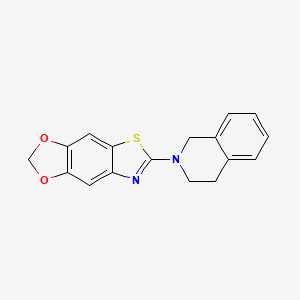 molecular formula C17H14N2O2S B6576263 11-(1,2,3,4-tetrahydroisoquinolin-2-yl)-4,6-dioxa-10-thia-12-azatricyclo[7.3.0.0^{3,7}]dodeca-1(9),2,7,11-tetraene CAS No. 863001-63-2