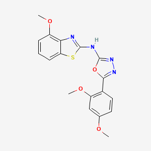 molecular formula C18H16N4O4S B6576270 N-[5-(2,4-dimethoxyphenyl)-1,3,4-oxadiazol-2-yl]-4-methoxy-1,3-benzothiazol-2-amine CAS No. 862974-26-3