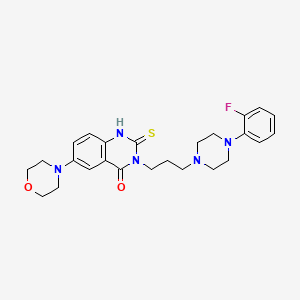 3-{3-[4-(2-fluorophenyl)piperazin-1-yl]propyl}-6-(morpholin-4-yl)-2-sulfanylidene-1,2,3,4-tetrahydroquinazolin-4-one