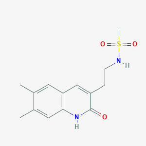 molecular formula C14H18N2O3S B6576278 N-[2-(6,7-dimethyl-2-oxo-1,2-dihydroquinolin-3-yl)ethyl]methanesulfonamide CAS No. 851408-41-8