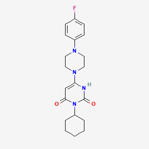 molecular formula C20H25FN4O2 B6576282 3-cyclohexyl-6-[4-(4-fluorophenyl)piperazin-1-yl]-1,2,3,4-tetrahydropyrimidine-2,4-dione CAS No. 863588-22-1