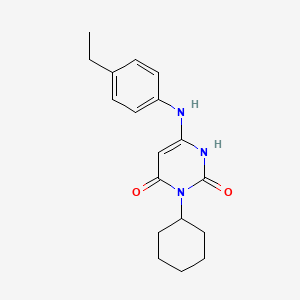 molecular formula C18H23N3O2 B6576284 3-cyclohexyl-6-[(4-ethylphenyl)amino]-1,2,3,4-tetrahydropyrimidine-2,4-dione CAS No. 863588-30-1