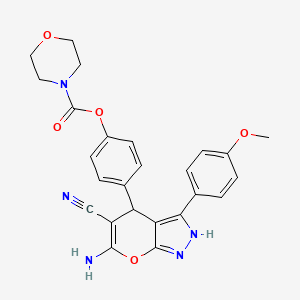 molecular formula C25H23N5O5 B6576292 4-[6-amino-5-cyano-3-(4-methoxyphenyl)-1H,4H-pyrano[2,3-c]pyrazol-4-yl]phenyl morpholine-4-carboxylate CAS No. 309942-24-3