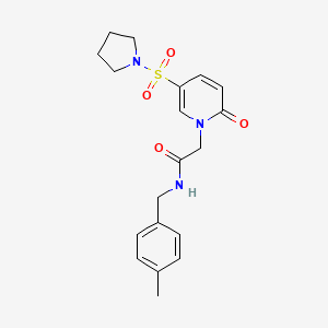 molecular formula C19H23N3O4S B6576296 N-[(4-methylphenyl)methyl]-2-[2-oxo-5-(pyrrolidine-1-sulfonyl)-1,2-dihydropyridin-1-yl]acetamide CAS No. 1251593-18-6