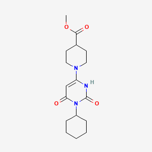 molecular formula C17H25N3O4 B6576300 methyl 1-(1-cyclohexyl-2,6-dioxo-1,2,3,6-tetrahydropyrimidin-4-yl)piperidine-4-carboxylate CAS No. 863588-25-4