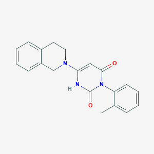 molecular formula C20H19N3O2 B6576307 3-(2-methylphenyl)-6-(1,2,3,4-tetrahydroisoquinolin-2-yl)-1,2,3,4-tetrahydropyrimidine-2,4-dione CAS No. 847399-35-3