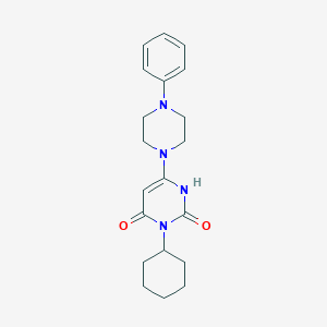 molecular formula C20H26N4O2 B6576316 3-cyclohexyl-6-(4-phenylpiperazin-1-yl)-1,2,3,4-tetrahydropyrimidine-2,4-dione CAS No. 863588-35-6