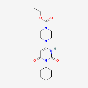 ethyl 4-(1-cyclohexyl-2,6-dioxo-1,2,3,6-tetrahydropyrimidin-4-yl)piperazine-1-carboxylate