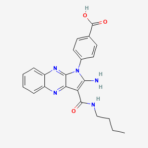 molecular formula C22H21N5O3 B6576358 4-[2-amino-3-(butylcarbamoyl)-1H-pyrrolo[2,3-b]quinoxalin-1-yl]benzoic acid CAS No. 862209-46-9