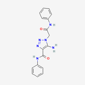 molecular formula C17H16N6O2 B6576359 5-amino-N-phenyl-1-[(phenylcarbamoyl)methyl]-1H-1,2,3-triazole-4-carboxamide CAS No. 931363-57-4