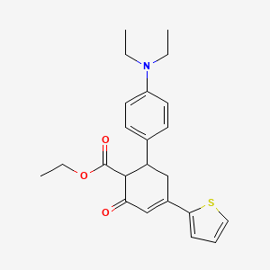 ethyl 6-[4-(diethylamino)phenyl]-2-oxo-4-(thiophen-2-yl)cyclohex-3-ene-1-carboxylate