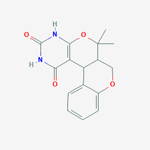 molecular formula C16H16N2O4 B6576370 9,9-dimethyl-8,12-dioxa-4,6-diazatetracyclo[8.8.0.0^{2,7}.0^{13,18}]octadeca-2(7),13,15,17-tetraene-3,5-dione CAS No. 637322-37-3