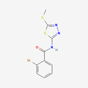 molecular formula C10H8BrN3OS2 B6576380 2-bromo-N-[5-(methylsulfanyl)-1,3,4-thiadiazol-2-yl]benzamide CAS No. 393566-26-2