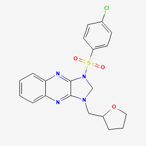 molecular formula C20H19ClN4O3S B6576381 1-(4-chlorobenzenesulfonyl)-3-[(oxolan-2-yl)methyl]-1H,2H,3H-imidazo[4,5-b]quinoxaline CAS No. 848686-38-4