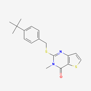 molecular formula C18H20N2OS2 B6576427 2-{[(4-tert-butylphenyl)methyl]sulfanyl}-3-methyl-3H,4H-thieno[3,2-d]pyrimidin-4-one CAS No. 1326874-60-5