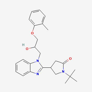 molecular formula C25H31N3O3 B6576436 1-tert-butyl-4-{1-[2-hydroxy-3-(2-methylphenoxy)propyl]-1H-1,3-benzodiazol-2-yl}pyrrolidin-2-one CAS No. 1018127-14-4