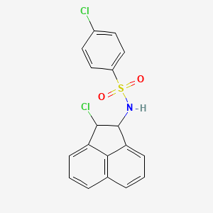 molecular formula C18H13Cl2NO2S B6576445 4-chloro-N-(2-chloro-1,2-dihydroacenaphthylen-1-yl)benzene-1-sulfonamide CAS No. 78050-50-7